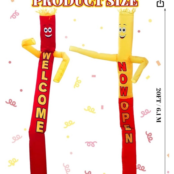 2 Piece 20Feet Inflatable Tube Man,Now Open - Picture 5 of 8